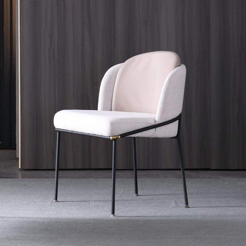 Contemporary Metal Dining Room Chairs Armless Upholstered Side Chairs for Home Use