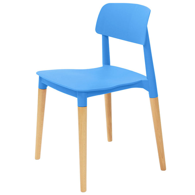 Chaises de salle à manger sans bras empilables en plastique ou ouverte la chaise latéral avec des cuisses de bois
