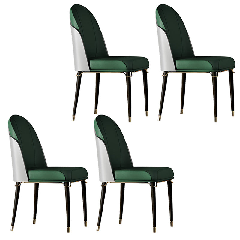 Contemporary Style Ash Wood Chairs Solid Back Side Dining Kitchen Chair Set