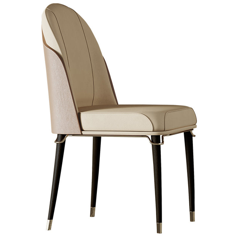 Contemporary Style Ash Wood Chairs Solid Back Side Dining Kitchen Chair Set