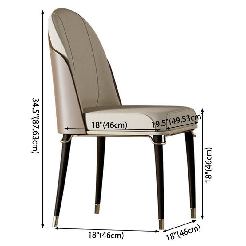 Contemporary Style Ash Wood Chairs Solid Back Side Dining Kitchen Chair Set