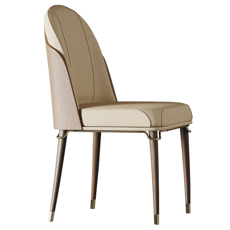 Contemporary Style Ash Wood Chairs Solid Back Side Dining Kitchen Chair Set