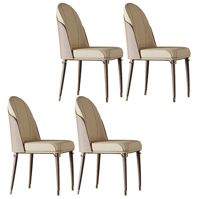 Contemporary Style Ash Wood Chairs Solid Back Side Dining Kitchen Chair Set