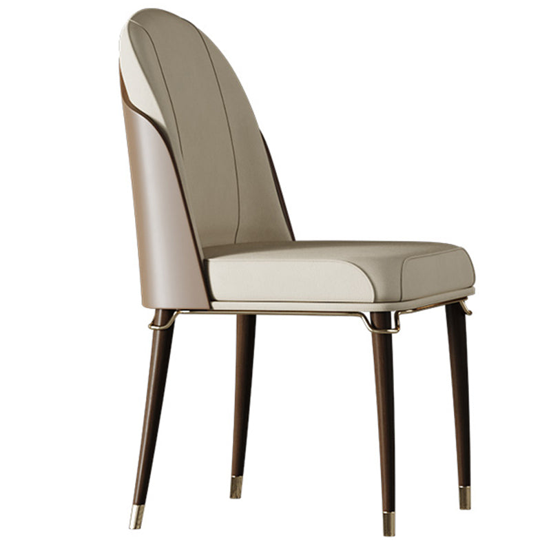 Contemporary Style Ash Wood Chairs Solid Back Side Dining Kitchen Chair Set