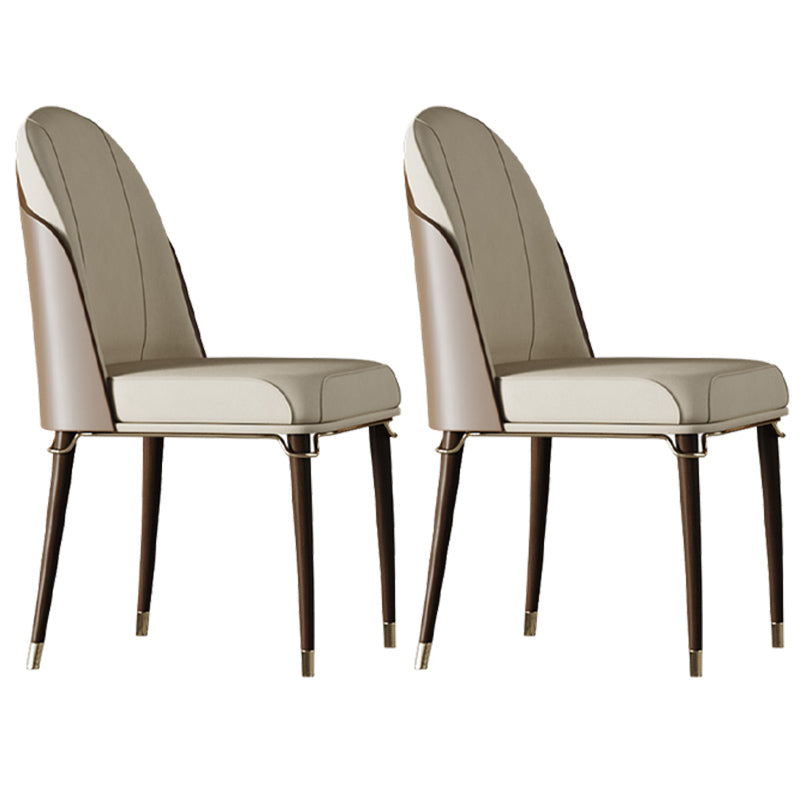 Contemporary Style Ash Wood Chairs Solid Back Side Dining Kitchen Chair Set