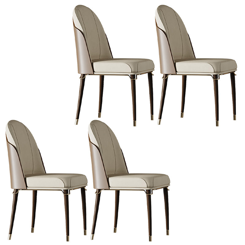 Contemporary Style Ash Wood Chairs Solid Back Side Dining Kitchen Chair Set