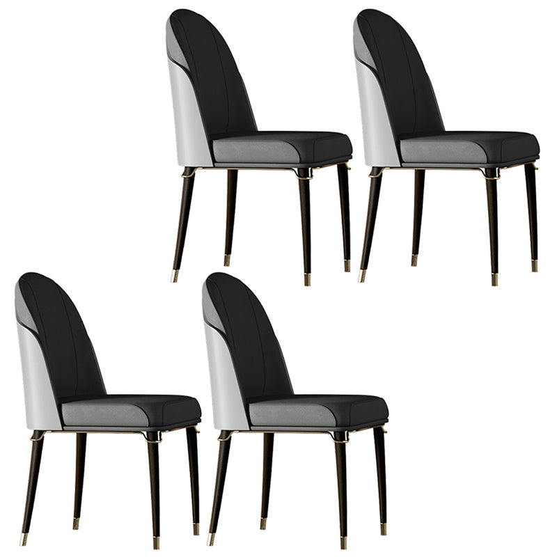 Contemporary Style Ash Wood Chairs Solid Back Side Dining Kitchen Chair Set
