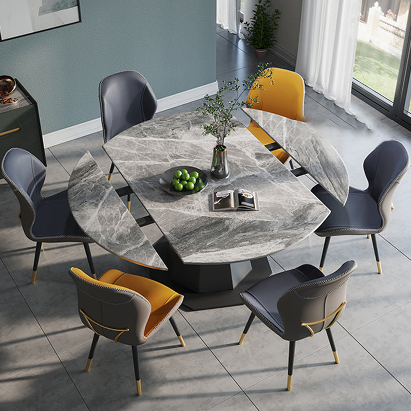 Scandinavian Style Wingback Side Chair Leather Dining Armless Chairs for Kitchen