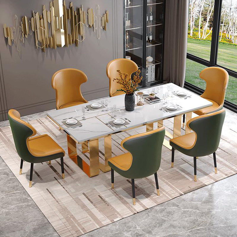 Scandinavian Style Wingback Side Chair Leather Dining Armless Chairs for Home Use