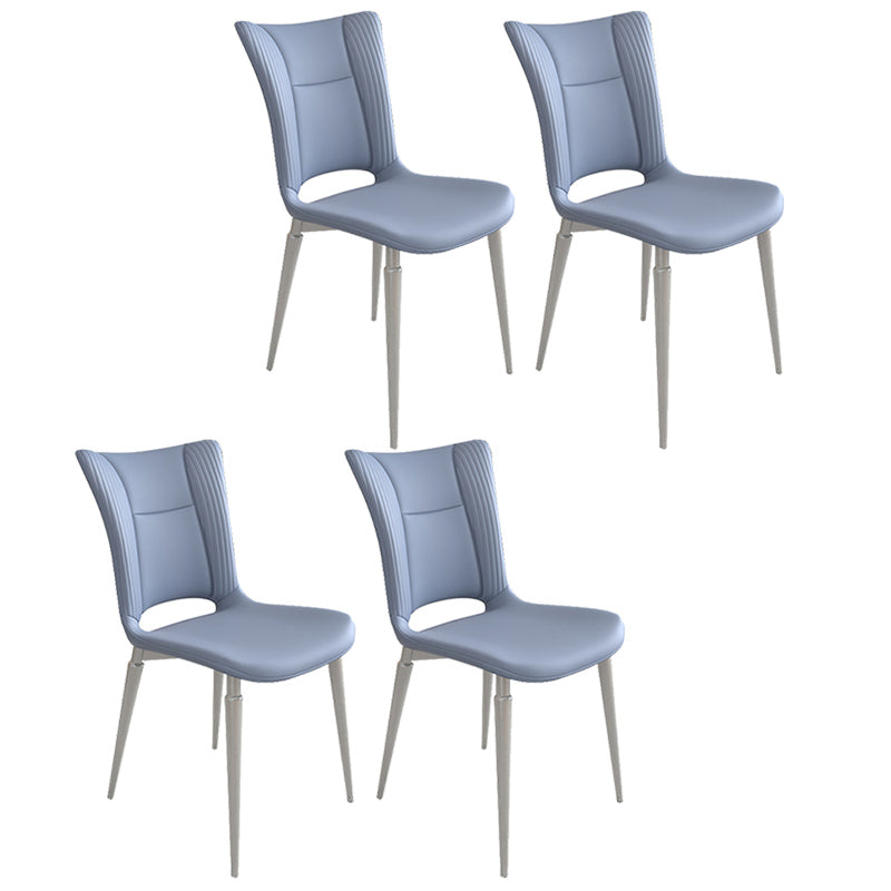 Contemporary Metal Armless Dining Room Chairs Open Back Dining Side Chair for Home Use