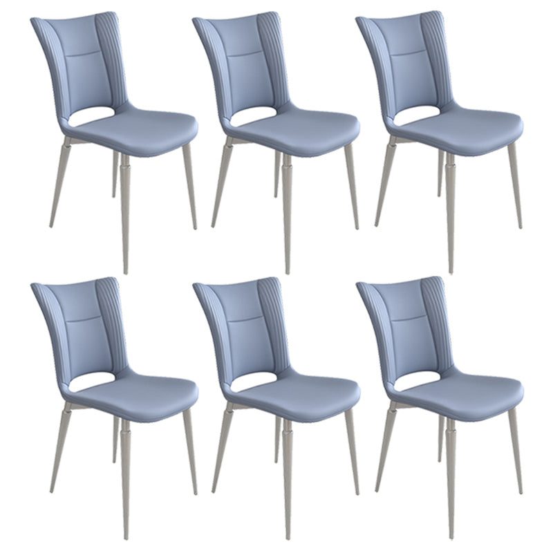 Contemporary Metal Armless Dining Room Chairs Open Back Dining Side Chair for Home Use