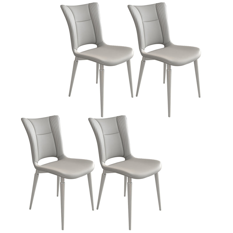 Contemporary Metal Armless Dining Room Chairs Open Back Dining Side Chair for Home Use