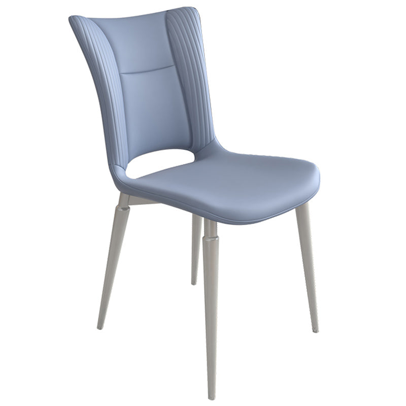 Contemporary Metal Armless Dining Room Chairs Open Back Dining Side Chair for Home Use