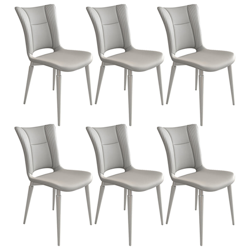 Contemporary Metal Armless Dining Room Chairs Open Back Dining Side Chair for Home Use