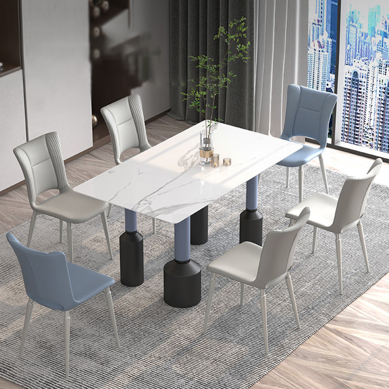 Contemporary Metal Armless Dining Room Chairs Open Back Dining Side Chair for Home Use