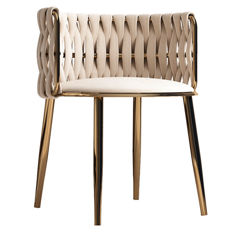 Contemporary Metal Dining Room Armchairs Upholstered Side Chairs for Home Use