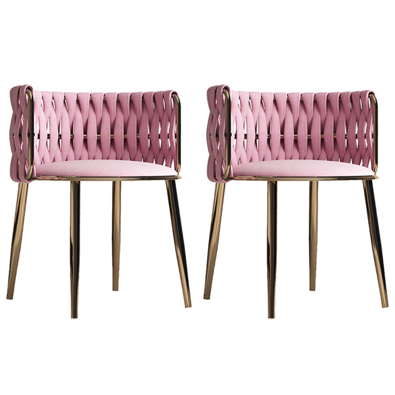 Contemporary Metal Dining Room Armchairs Upholstered Side Chairs for Home Use