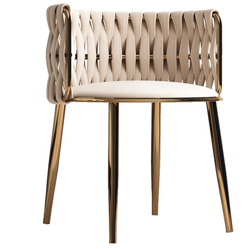 Contemporary Metal Dining Room Armchairs Upholstered Side Chairs for Home Use