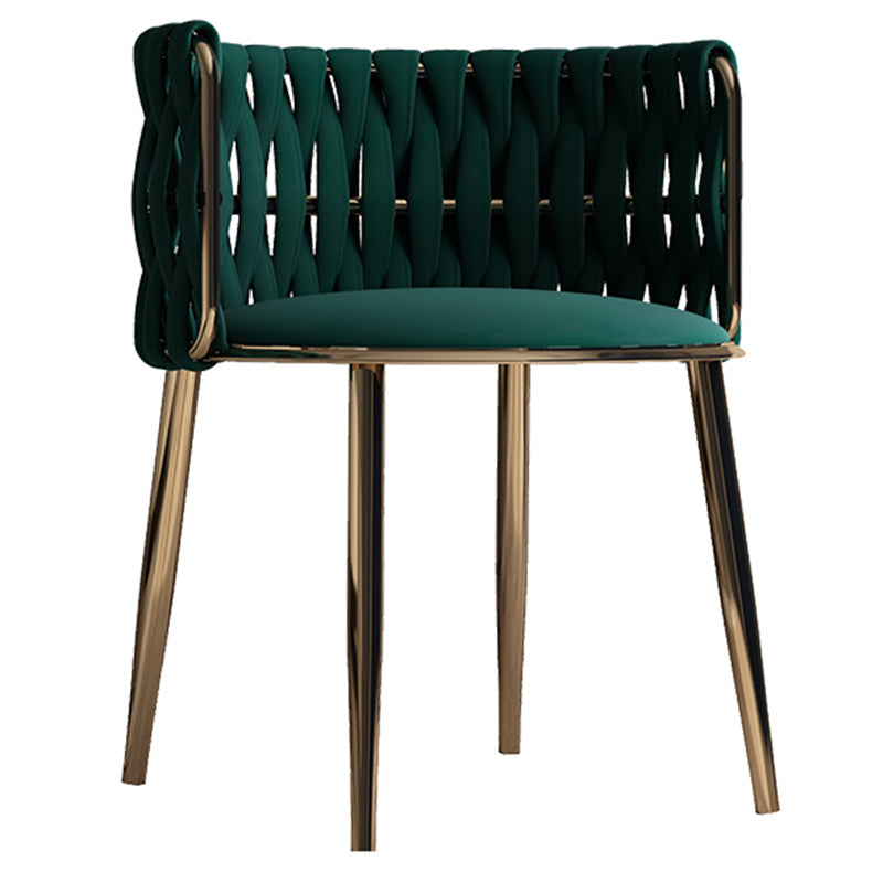 Contemporary Metal Dining Room Armchairs Upholstered Side Chairs for Home Use