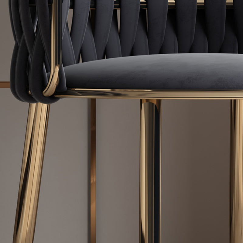 Contemporary Metal Dining Room Armchairs Upholstered Side Chairs for Home Use