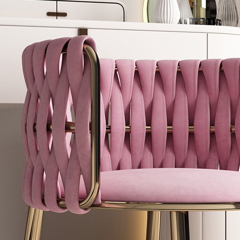 Contemporary Metal Dining Room Armchairs Upholstered Side Chairs for Home Use