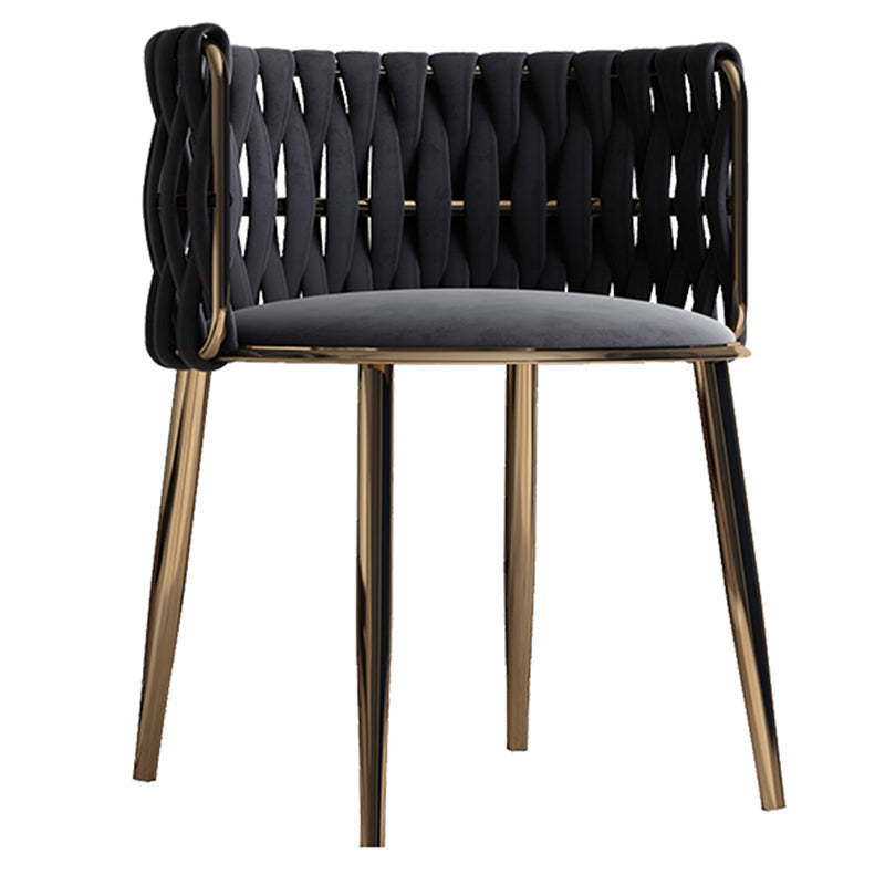 Contemporary Metal Dining Room Armchairs Upholstered Side Chairs for Home Use