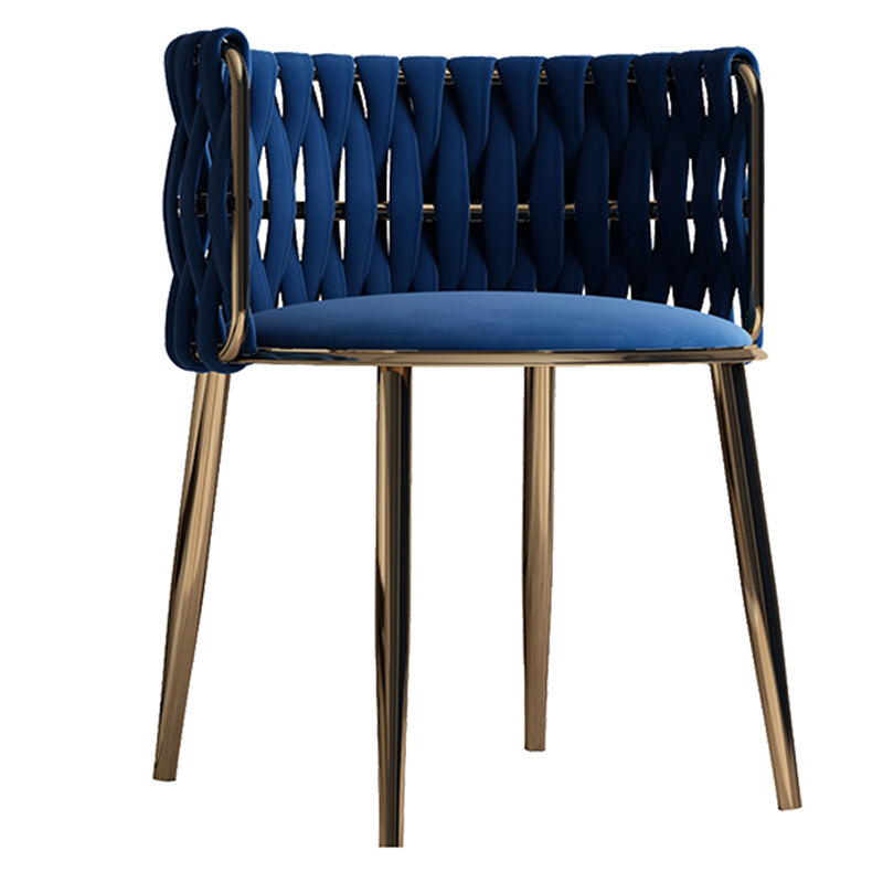 Contemporary Metal Dining Room Armchairs Upholstered Side Chairs for Home Use