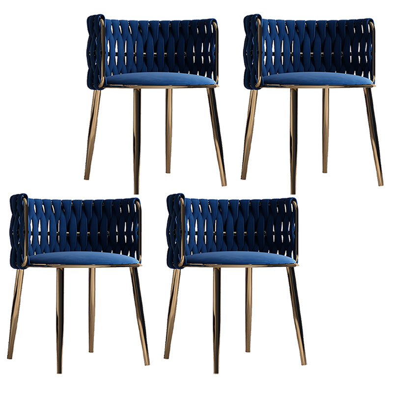 Contemporary Metal Dining Room Armchairs Upholstered Side Chairs for Home Use