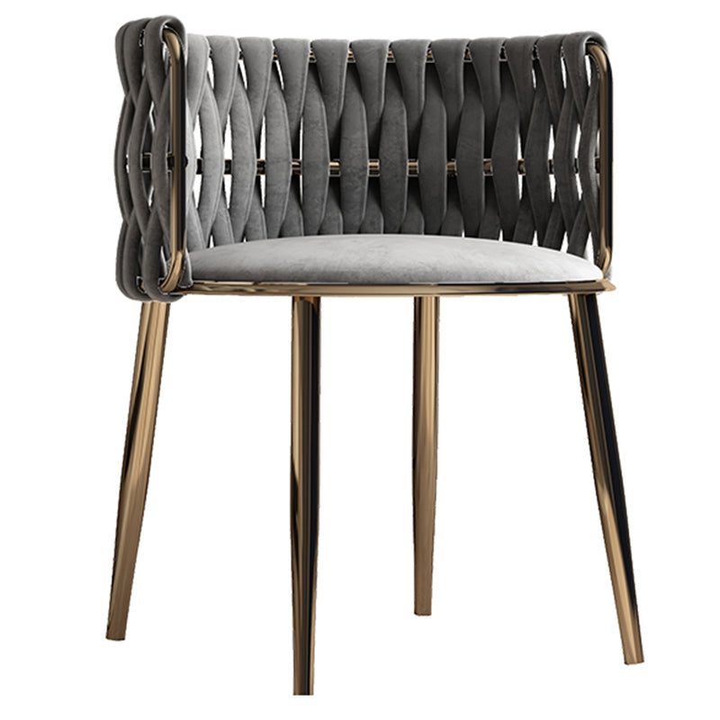 Contemporary Metal Dining Room Armchairs Upholstered Side Chairs for Home Use