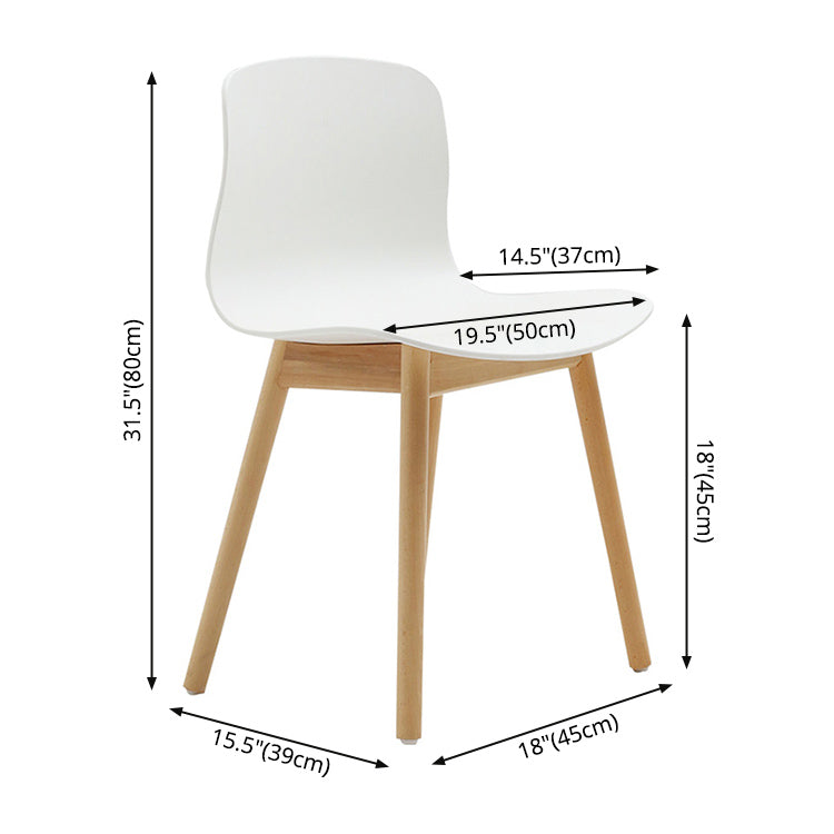 Contemporary Style Dining Armless Chair Wooden Dining Side Chair for Kitchen