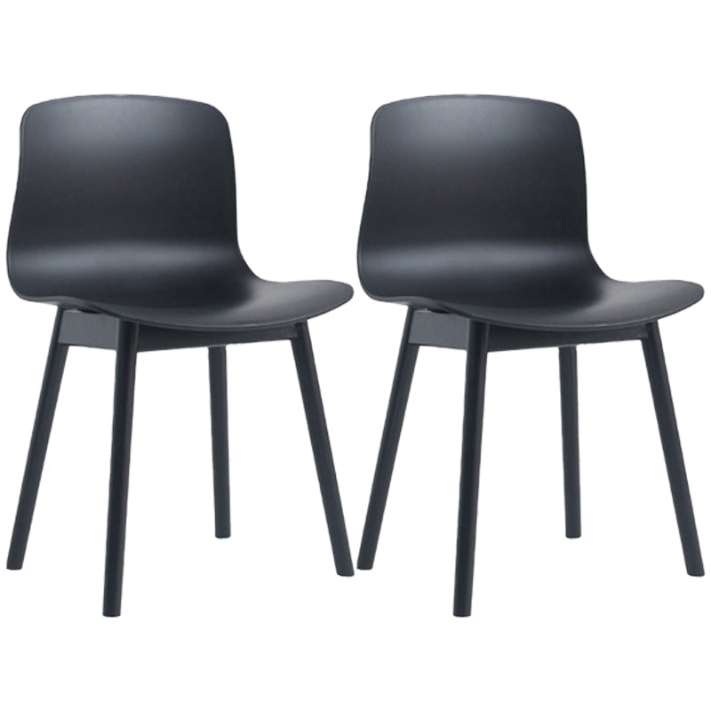 Contemporary Style Dining Armless Chair Wooden Dining Side Chair for Kitchen