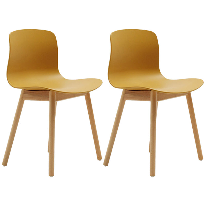 Contemporary Style Dining Armless Chair Wooden Dining Side Chair for Kitchen