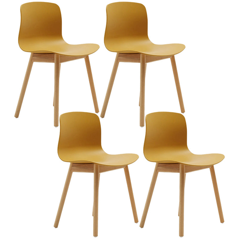 Contemporary Style Dining Armless Chair Wooden Dining Side Chair for Kitchen