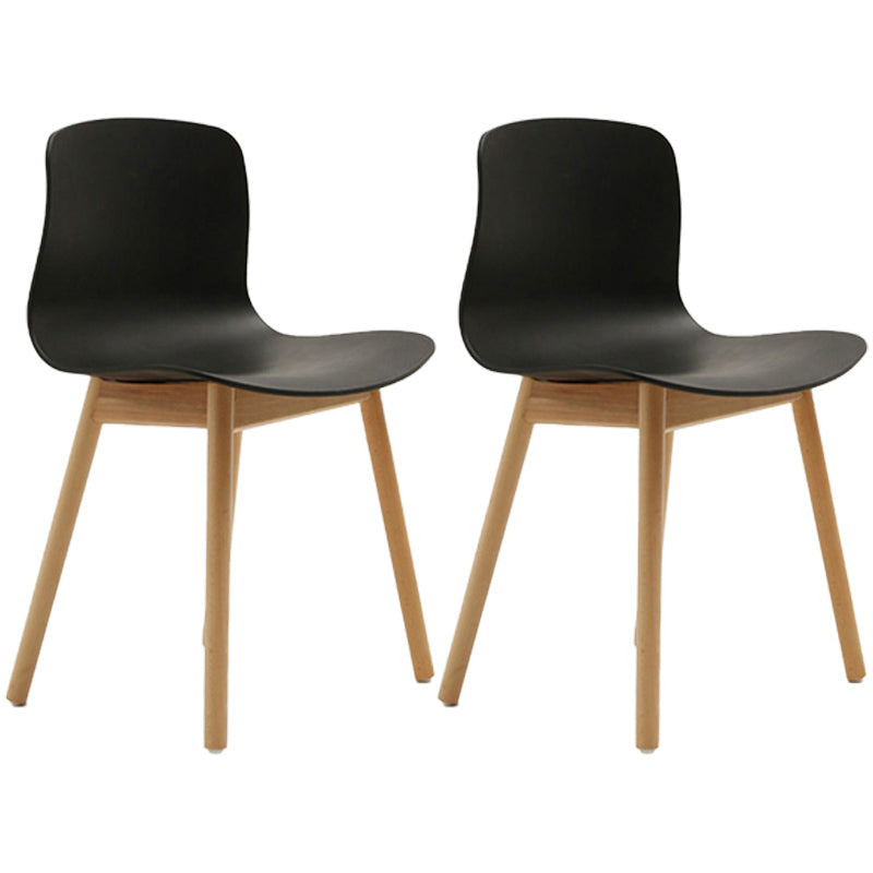 Contemporary Style Dining Armless Chair Wooden Dining Side Chair for Kitchen
