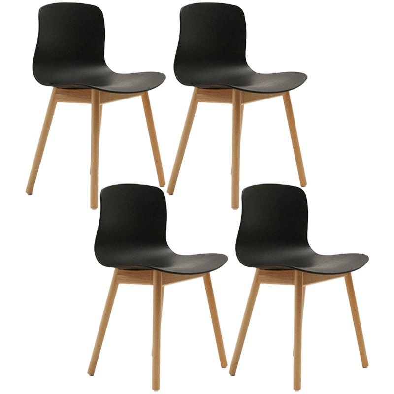 Contemporary Style Dining Armless Chair Wooden Dining Side Chair for Kitchen