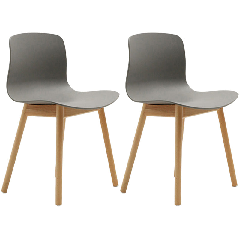 Contemporary Style Dining Armless Chair Wooden Dining Side Chair for Kitchen