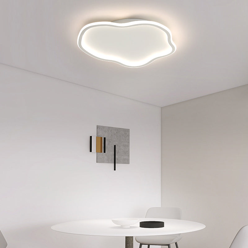 Modern Minimalist LED Ceiling Fixture Wrought Iron Cloud Flush Mount with Acrylic Shade