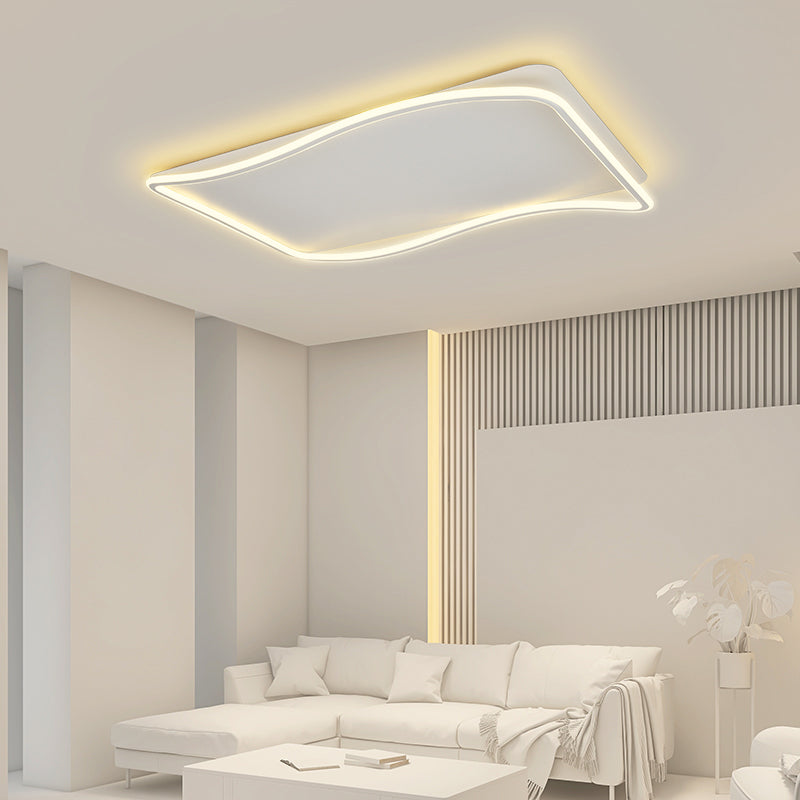 Modern Geometric Flush Mount Light Acrylic Flush Mount Ceiling Light in Black and White Finish