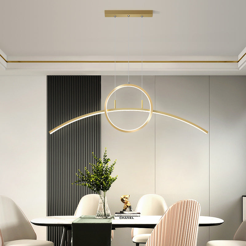 Geometric Island Chandelier Modern Island Lighting Metal 2 Light Island Light Fixtures