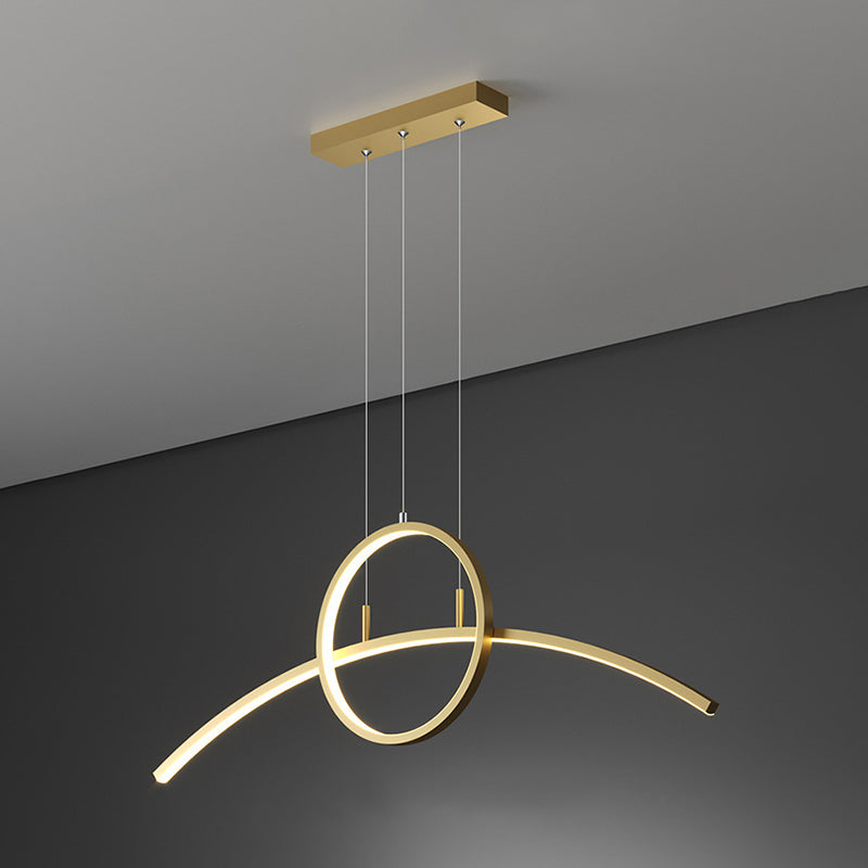 Geometric Island Chandelier Modern Island Lighting Metal 2 Light Island Light Fixtures