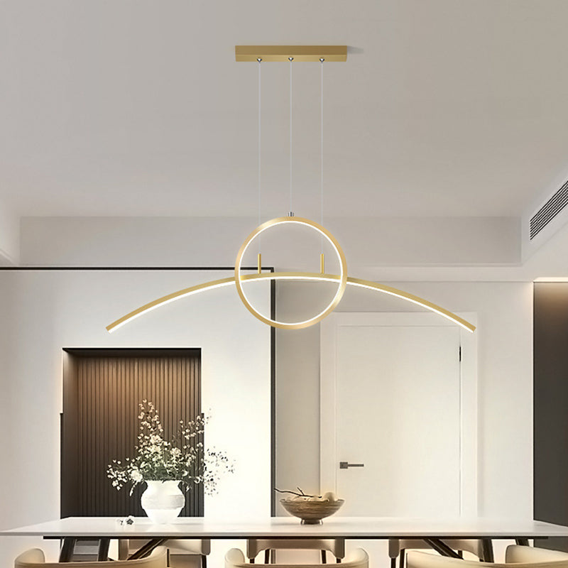 Geometric Island Chandelier Modern Island Lighting Metal 2 Light Island Light Fixtures