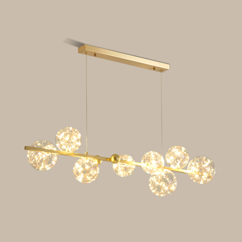 Nordic Simple Modern Light Luxury Style LED Island Chandelier Light for Dining Room Living Room