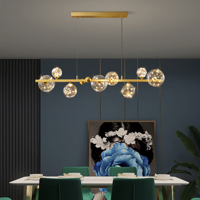 Nordic Simple Modern Light Luxury Style LED Island Chandelier Light for Dining Room Living Room