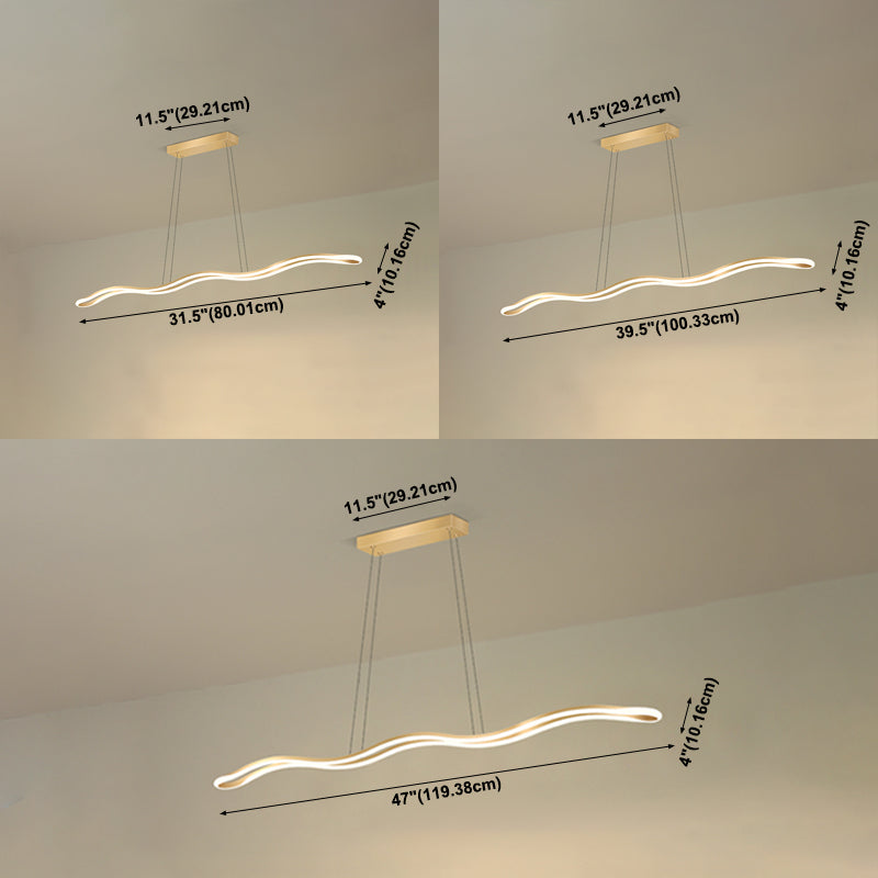 Nordic Characteristic Simple Modern Style LED Island Chandelier Light for Dining Room