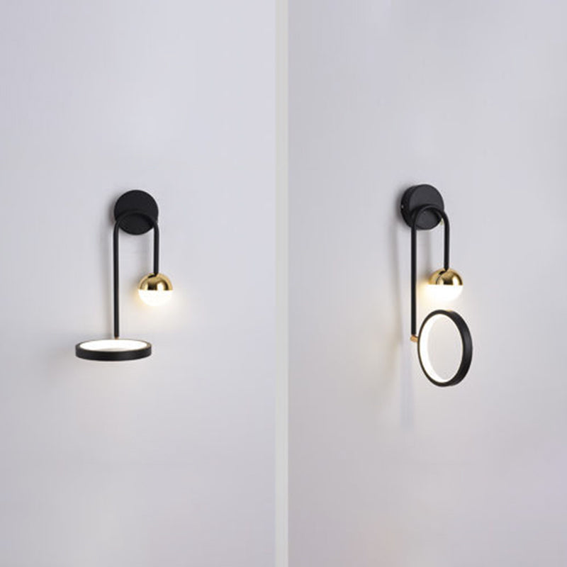 Globe Wall SCONCE Moderne wandlampen metaal 2 licht wandlamp in het zwart