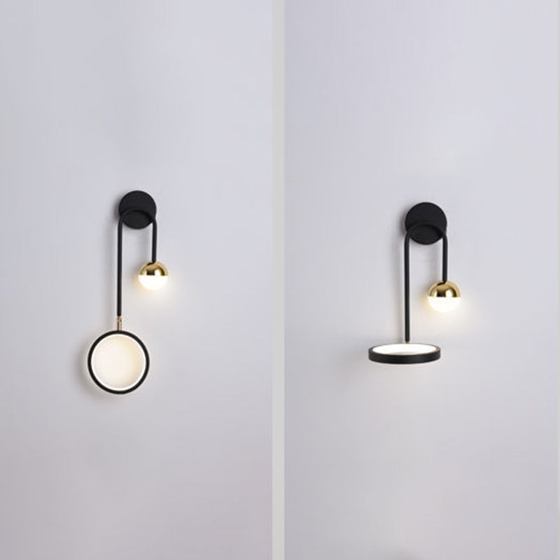 Globe Wall SCONCE Moderne wandlampen metaal 2 licht wandlamp in het zwart