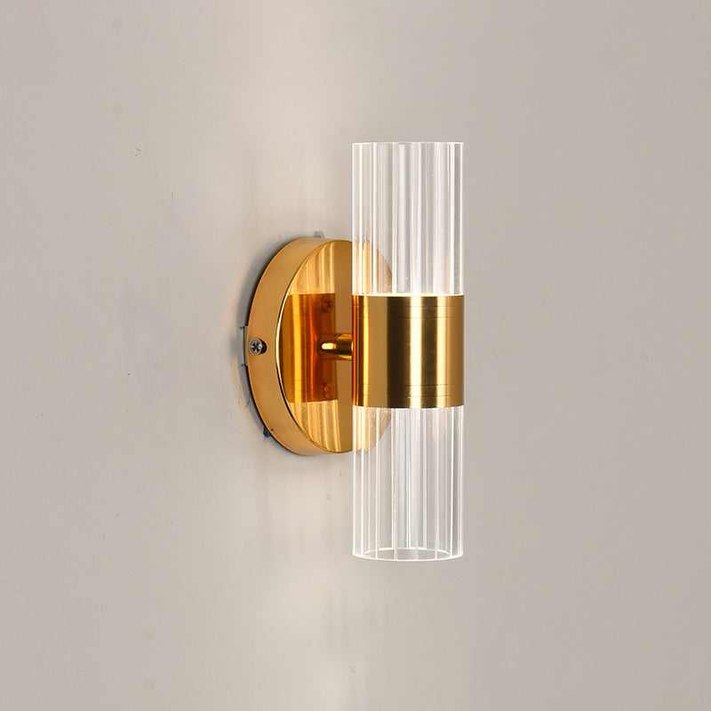 Geometrische Wandleuchten moderne Wandlampe Metall 2 Lichtwandleuchte in Gold