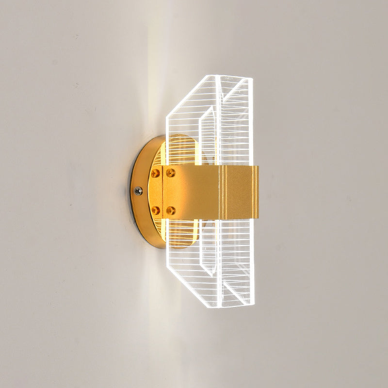 Geometrische Wandleuchten moderne Wandlampe Metall 2 Lichtwandleuchte in Gold