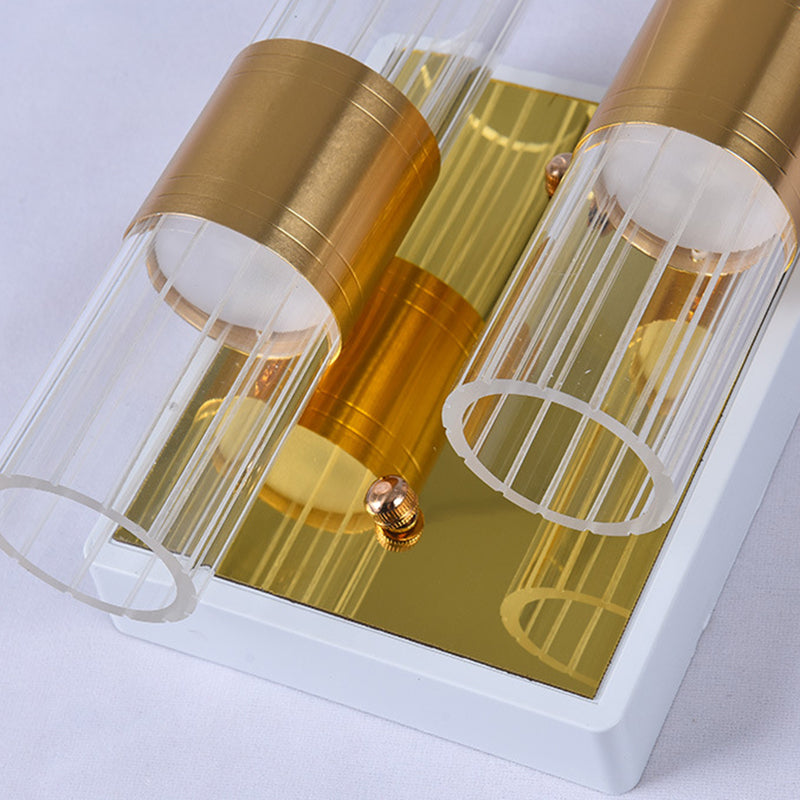 Geometrische Wandleuchten moderne Wandlampe Metall 2 Lichtwandleuchte in Gold