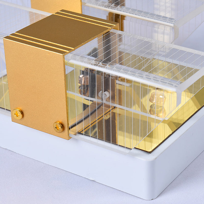 Geometrische Wandleuchten moderne Wandlampe Metall 2 Lichtwandleuchte in Gold